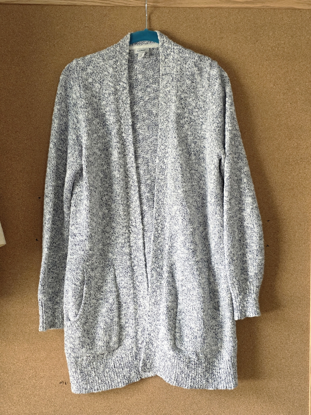 L.L.Bean Cotton Marled Chunky Knit Open Front Cardigan Sweater Women’s S
